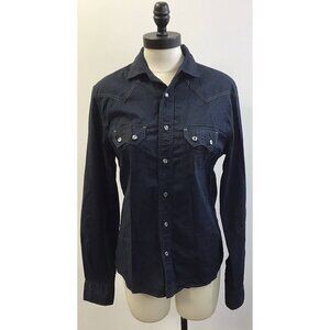 Mens Vintage Red size Medium Long Sleeve Blue Shirt